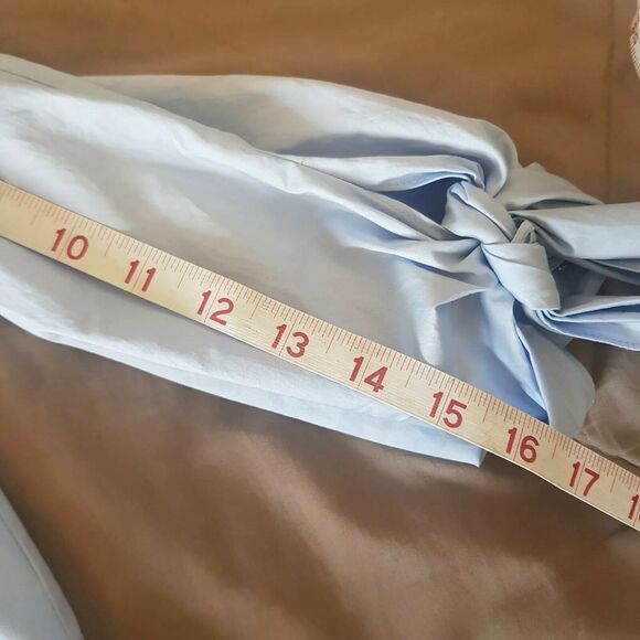 Tibi Blouse Size 0 Chambray Off Shoulder Bohowestern Rodeo Coastal Grandmacore - Picture 12 of 12